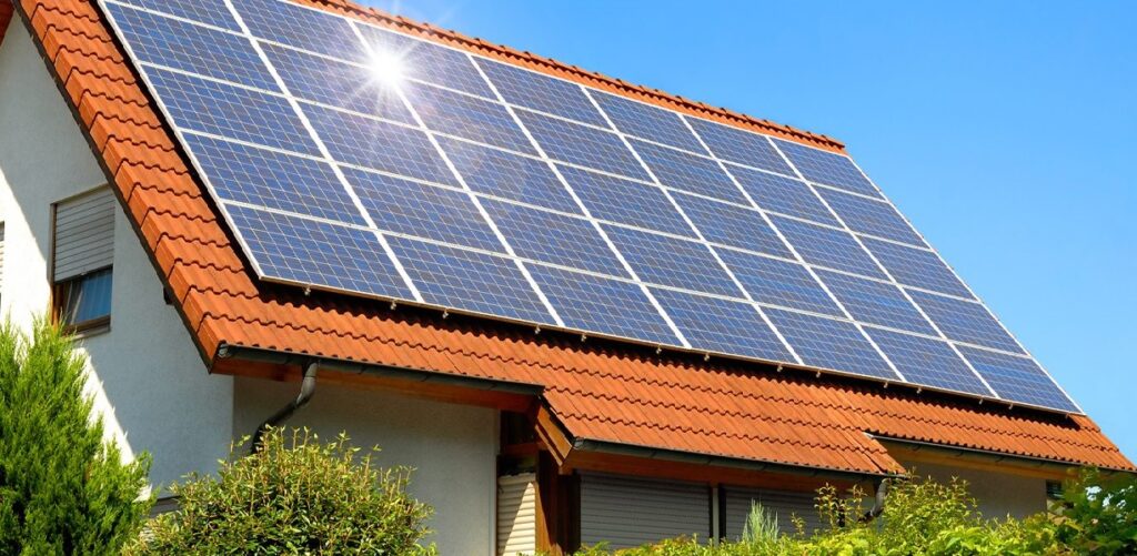 applicazione di pannello fotovoltaico su tetto in legno ventilato